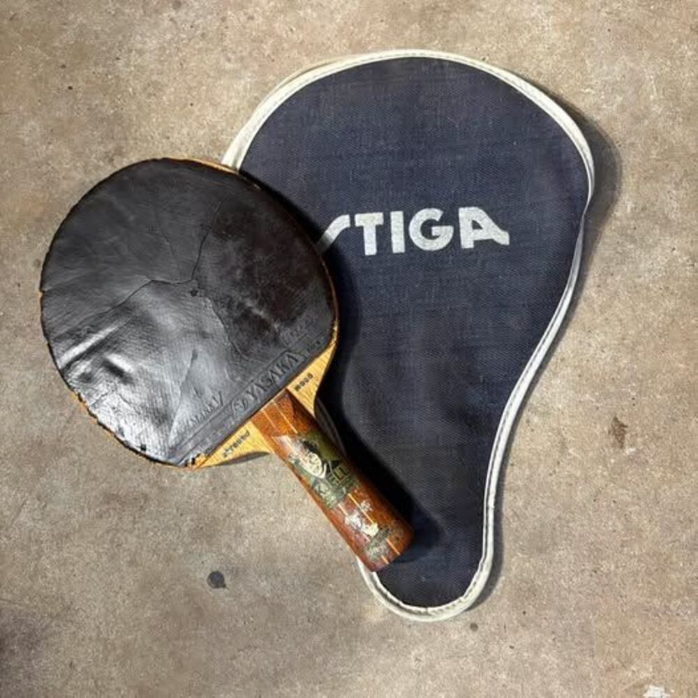 Vintage Yasaka Kjell Johansson Table Tennis Paddle with Stiga Case